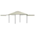Pavilion cu acoperiș dublu extins, 3x3x2,75 m, crem, 180 g/m² GartenMobel Dekor