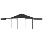 Pavilion cu acoperiș dublu extins 3x3x2,75 m antracit 180 g/m² GartenMobel Dekor