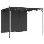 Pavilion de grădină cu perdea laterală, antracit, 3x3x2,25 m GartenMobel Dekor