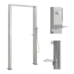 Duș de grădină, oțel inoxidabil, jeturi duble GartenMobel Dekor