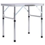 Masă de camping pliabilă, alb, 60 x 45 cm, aluminiu GartenMobel Dekor