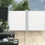 Copertină laterală dublă retractabilă, crem, 170 x 600 cm GartenMobel Dekor