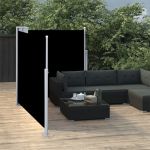 Copertină laterală retractabilă, negru, 100 x 600 cm GartenMobel Dekor