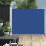 Copertină laterală retractabilă terasă, albastru, 140x500 cm GartenMobel Dekor