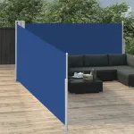 Copertină laterală retractabilă, albastru, 100 x 1000 cm GartenMobel Dekor