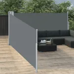 Copertină laterală retractabilă, antracit, 100 x 1000 cm GartenMobel Dekor