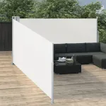 Copertină laterală retractabilă, crem, 100 x 1000 cm GartenMobel Dekor