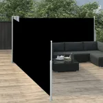 Copertină laterală retractabilă, negru, 100 x 1000 cm GartenMobel Dekor