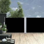 Copertină laterală retractabilă, negru, 120 x 1000 cm GartenMobel Dekor