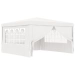 Cort de petrecere profesional cu pereți alb 4 x 4 m 90 g/m² GartenMobel Dekor