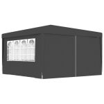 Cort petrecere profesional pereți laterali antracit 4x4m 90g/m² GartenMobel Dekor