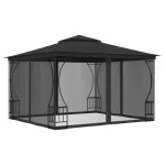Pavilion cu plase, antracit, 300 x 300 x 265 cm GartenMobel Dekor