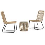 Set mobilier de bistro, 3 piese, stejar, poliratan GartenMobel Dekor