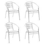 Scaune stivuibile de exterior, 4 buc., aluminiu GartenMobel Dekor