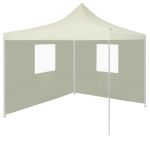 Cort de petrecere pliabil cu 2 pereți, crem, 2 x 2 m, oțel GartenMobel Dekor