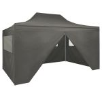 Cort de petrecere pliabil cu 4 pereți, antracit, 3 x 4 m, oțel GartenMobel Dekor