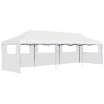 Cort petrecere pliabil cu 5 pereți laterali, alb, 3 x 9 m GartenMobel Dekor