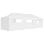 Cort petrecere pliabil cu 8 pereți laterali, alb, 3 x 9 m GartenMobel Dekor