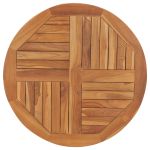 Blat de masă rotund, 80 cm, lemn masiv de tec, 2,5 cm GartenMobel Dekor
