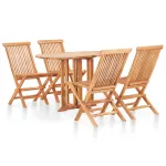 Set mobilier de exterior pliabil, 5 piese, lemn masiv de tec  GartenMobel Dekor