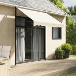 Copertină retractabilă, crem, 200x150 cm, țesătură și oțel GartenMobel Dekor