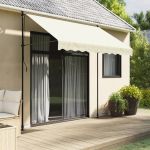 Copertină retractabilă, crem, 250x150 cm, țesătură și oțel GartenMobel Dekor