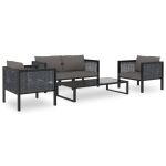 Set mobilier de grădină cu perne, 5 piese, antracit, poliratan GartenMobel Dekor