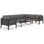 Set mobilier de grădină cu perne, 8 piese, antracit, poliratan GartenMobel Dekor