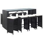Set mobilier de bar de exterior, negru, poliratan GartenMobel Dekor