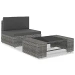 Set mobilier de grădină, 2 piese, gri, poliratan GartenMobel Dekor