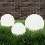 Lămpi bol cu LED 3 buc., sferice, 20/30/40 cm, PMMA GartenMobel Dekor