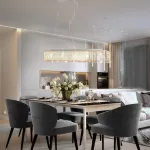 Lustră cu mărgele de cristal, argintiu, 104 cm, E14  GartenMobel Dekor