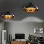 Lustre, 2 buc., negru și auriu, semisferic, E27 GartenMobel Dekor