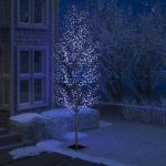 Pom Crăciun, 1200 LED-uri lumină albastră flori de cireș 400 cm GartenMobel Dekor