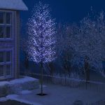 Pom Crăciun, 2000 LED-uri lumină albastră flori de cireș 500 cm GartenMobel Dekor