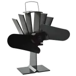 Ventilator de sobă cu alimentare termică, 2 palete, negru GartenMobel Dekor