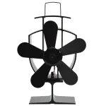 Ventilator de sobă cu alimentare termică, 5 palete, negru GartenMobel Dekor