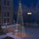 Decorațiune brad Crăciun conic 400 LED-uri colorate 100x360 cm GartenMobel Dekor