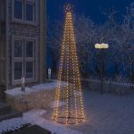 Decorațiune brad de Crăciun conic 400 LED alb cald 100x360 cm GartenMobel Dekor