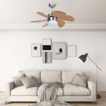 Ventilator tavan cu iluminare, maro deschis, 76 cm GartenMobel Dekor