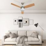 Ventilator tavan cu iluminare/telecomandă, maro deschis, 108 cm GartenMobel Dekor