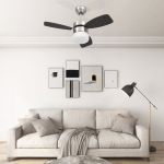 Ventilator tavan cu iluminare/telecomandă, maro închis, 76 cm GartenMobel Dekor