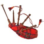 Cimpoi scoțian pentru copii Great Highland tartan, roșu GartenMobel Dekor