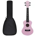 Set ukulele Soprano pentru copii, cu husă, roz, 23" GartenMobel Dekor