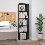 Bibliotecă/Separator cameră, negru, 45x24x159 cm, PAL   GartenMobel Dekor