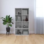 Bibliotecă/Servantă, gri beton, 66x30x130 cm, PAL     GartenMobel Dekor