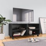 Comodă TV cu rotile, negru, 90x35x35, PAL   GartenMobel Dekor