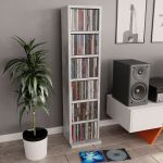 Dulap CD-uri, gri beton, 21x20x88 cm, lemn compozit GartenMobel Dekor