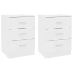 Noptiere, 2 buc., alb, 38x35x56 cm, PAL GartenMobel Dekor