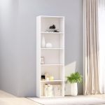 Bibliotecă cu 5 rafturi, alb, 60x30x189 cm, PAL GartenMobel Dekor